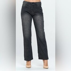 High Rise Straight Leg Retro Pin Holes